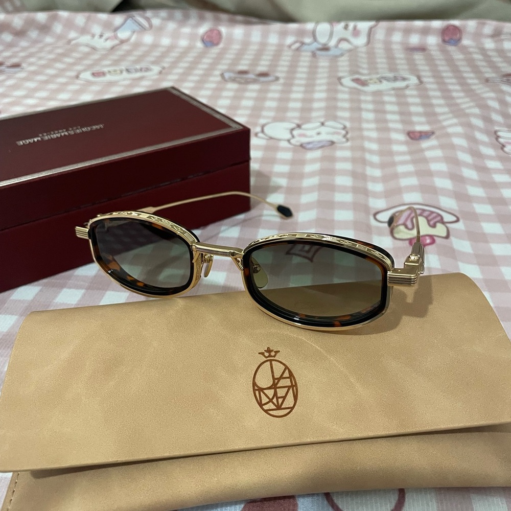 Gold Frame Sunglasses with Tortoiseshell Trim - Men's Sunglasses